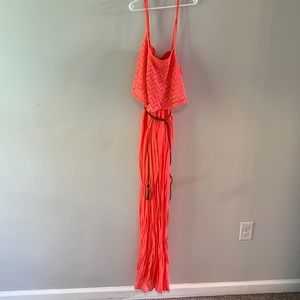 Pink/orange maxi dress